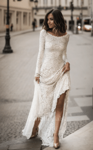 long lace dress